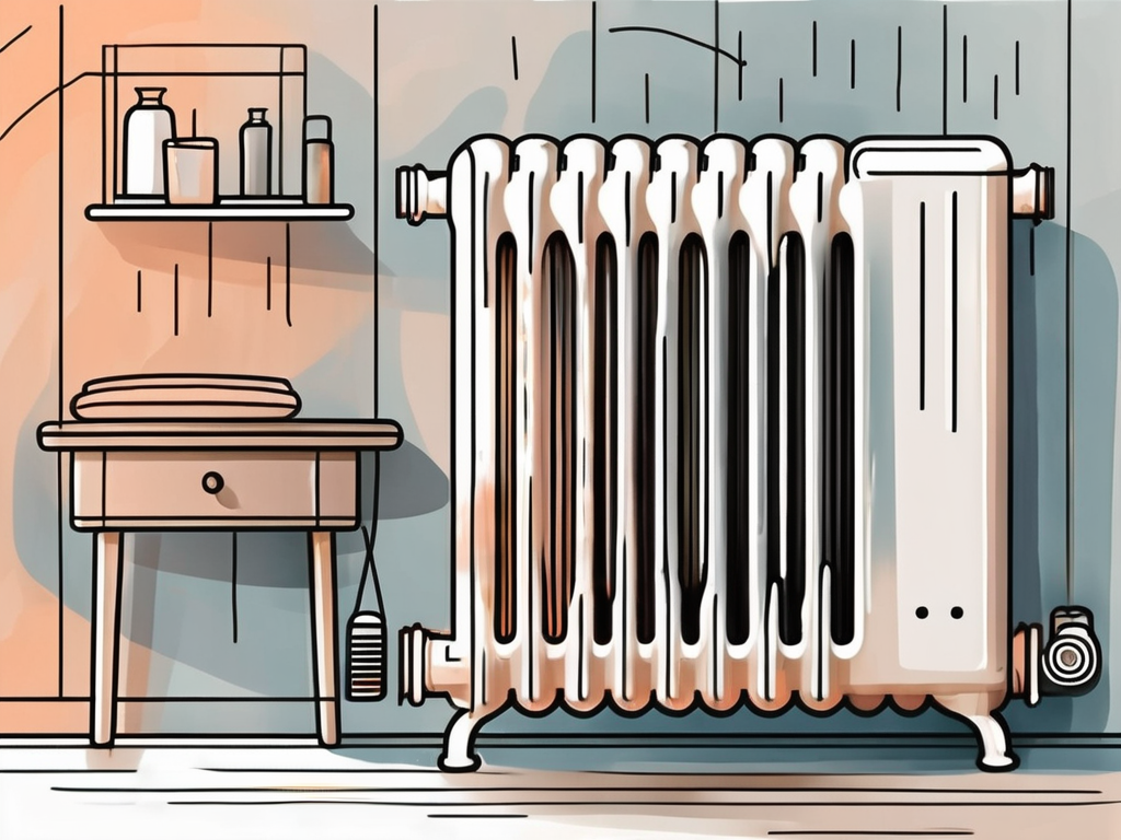 A radiator with visible heat waves emanating from it