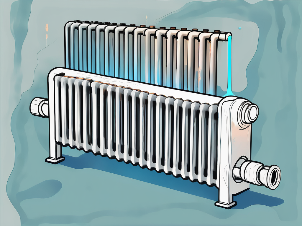 A modern radiator connected to a water-based heating system