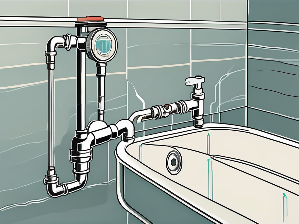 A water stop valve installed in a home's plumbing system