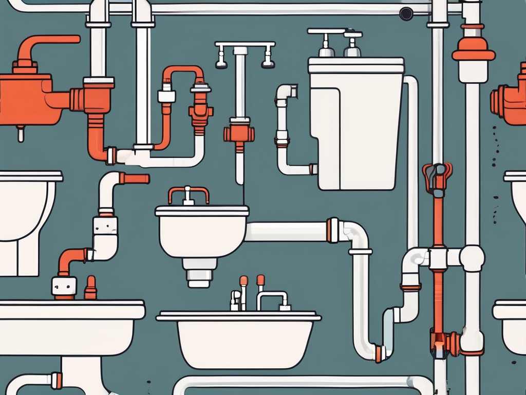 Various plumbing tools and pipes set against the backdrop of nydalen's skyline