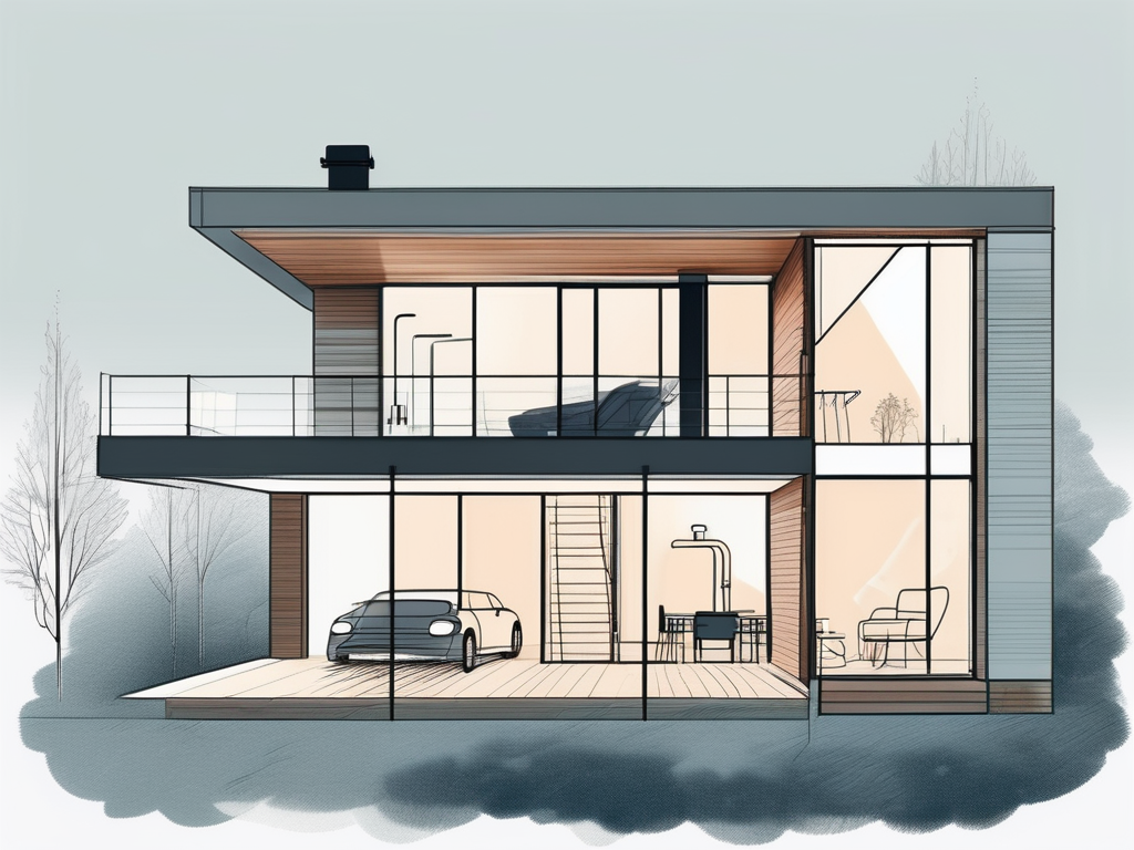 A modern house in the ullern district with visible plumbing systems