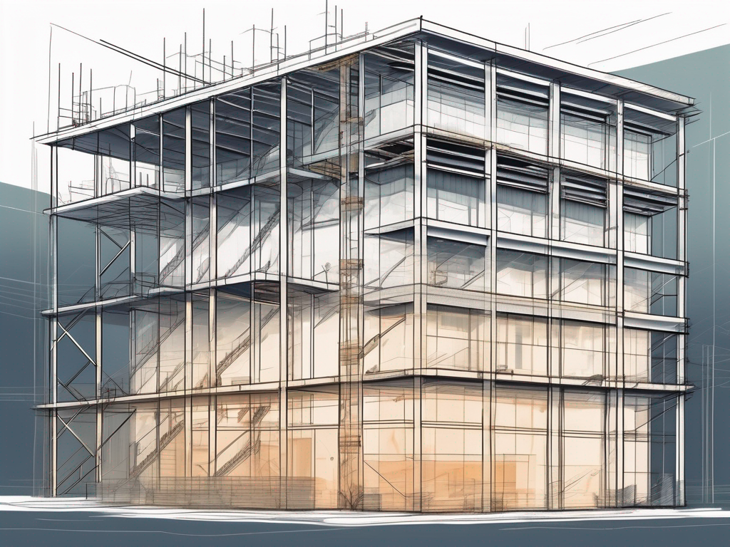 A new building under construction with visible plumbing systems