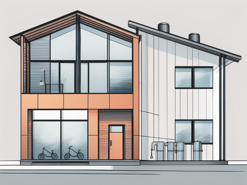 A modern norwegian home and a business building