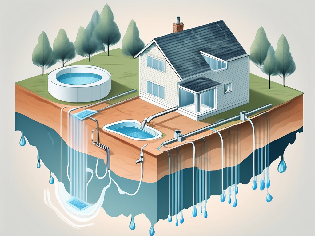 A house surrounded by a water protective barrier